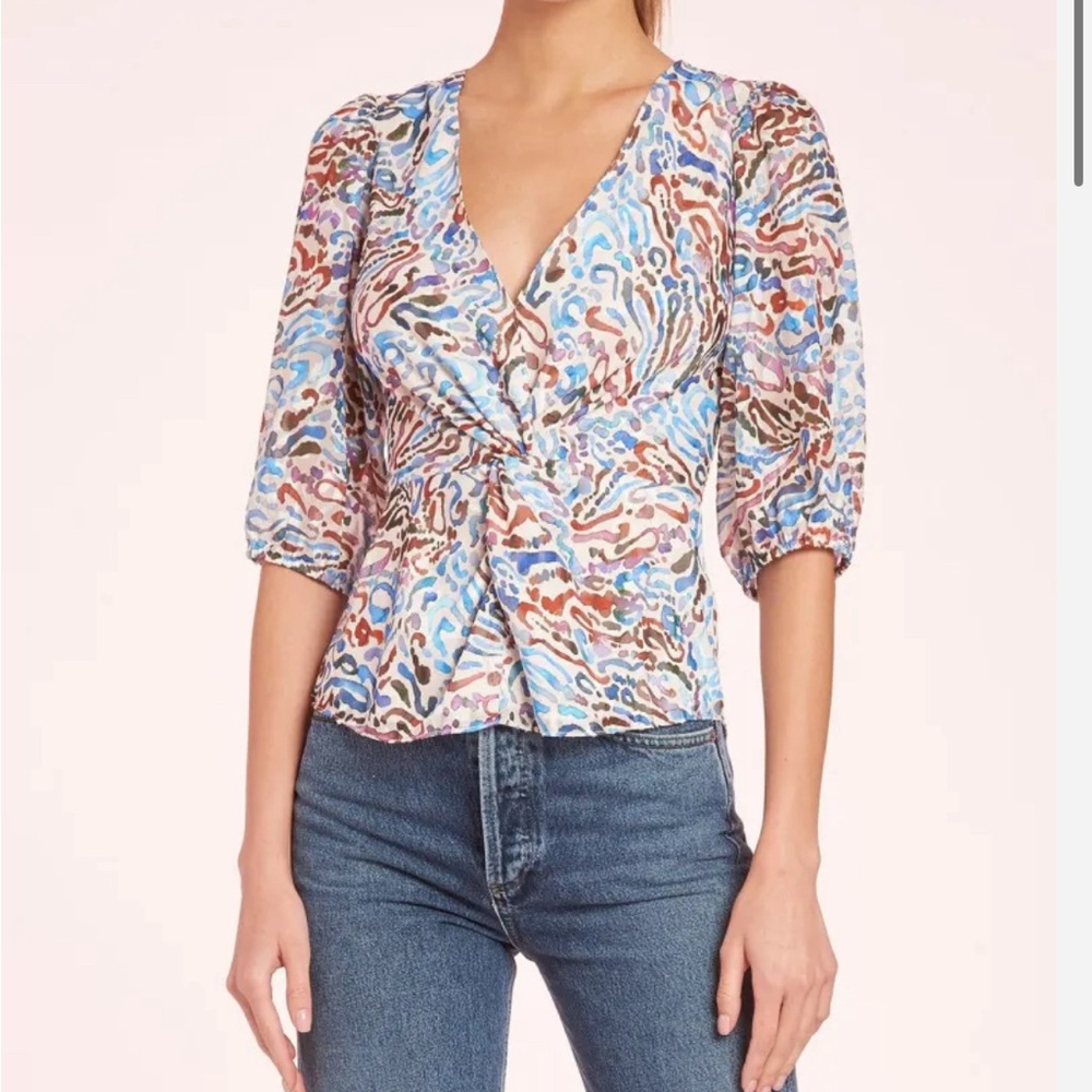 Amanda Uprichard Susannah Top in Lynx- Size Small
